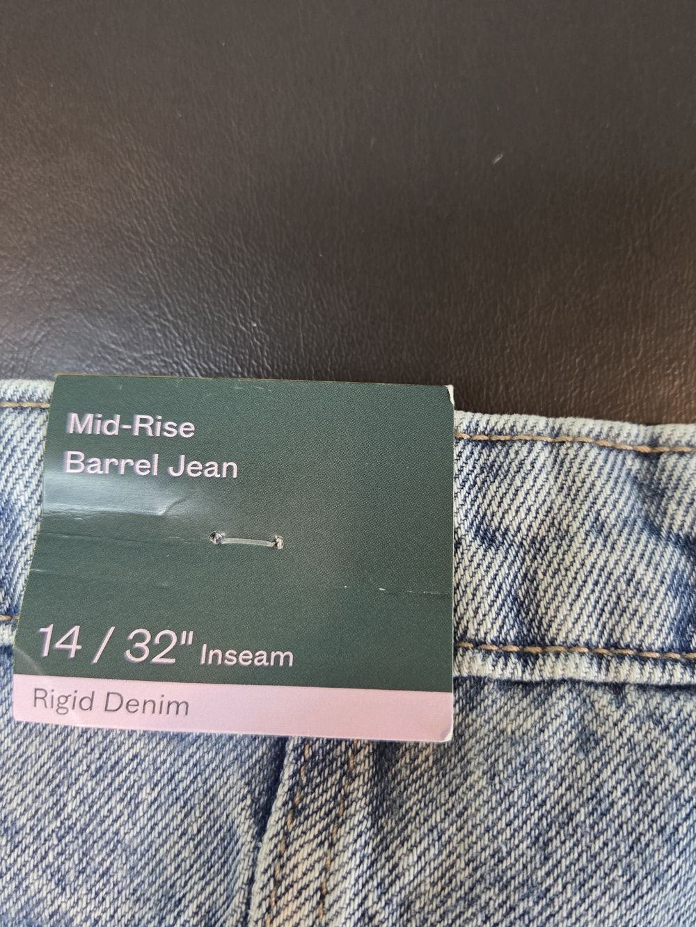 Wild Fable Mid-Rise Barrel Jean Light Wash Size 14 NWT Rigid Denim 32" Inseam - Picture 7 of 14